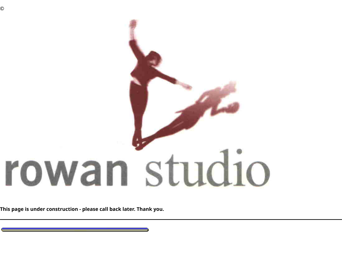 Screenshot of the working dramatherapy.net website in 2000, including Rowan Studio and an under construction notice.