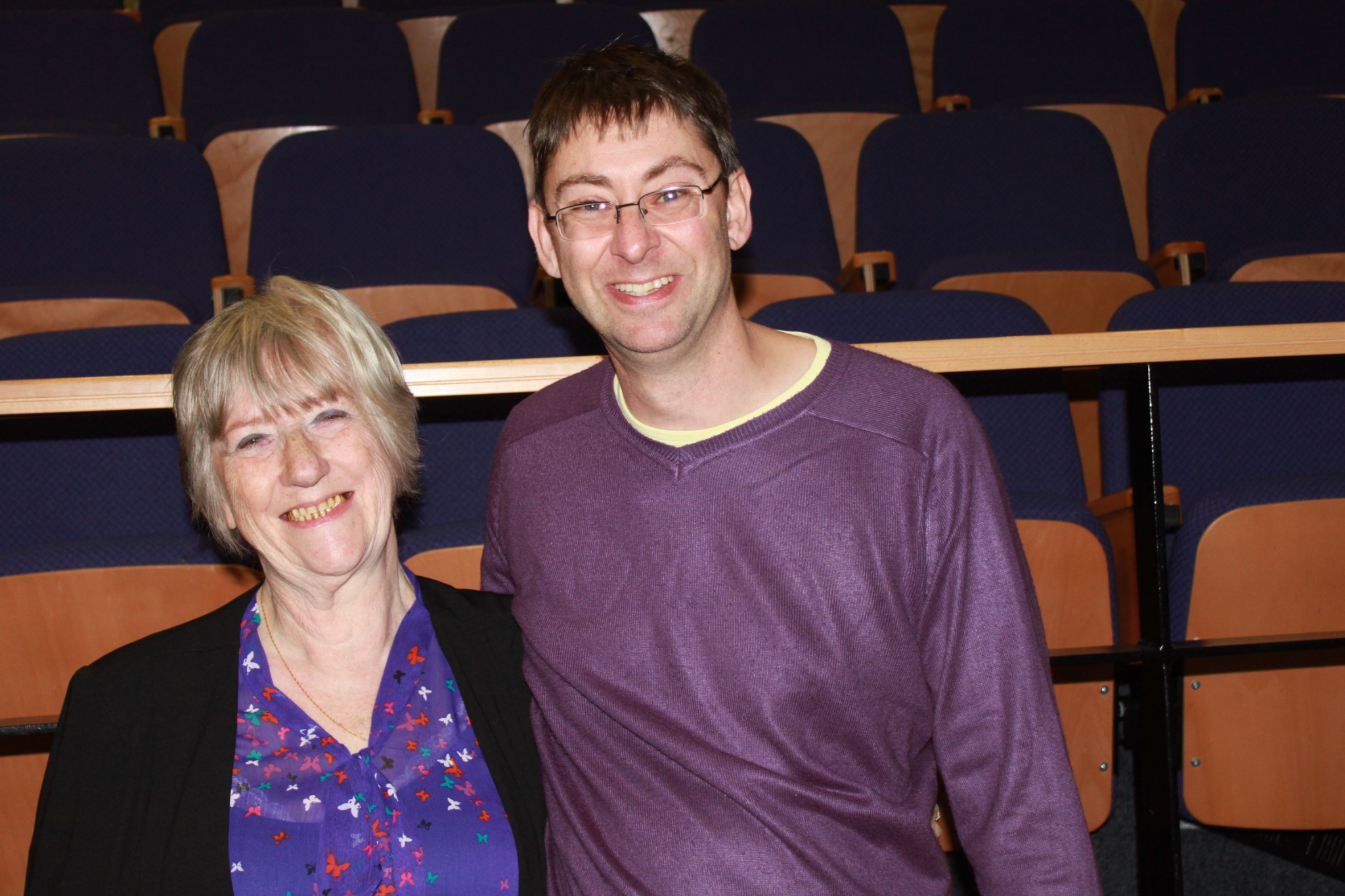 Sue with Clive Holmwood at the Dramatherapy conference
