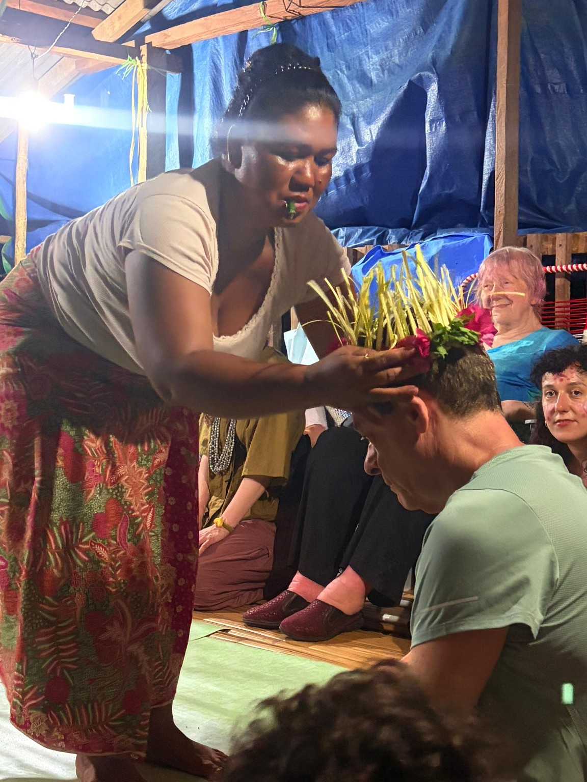 Andy being presented with his gabag headpiece in Kelantan in 2026